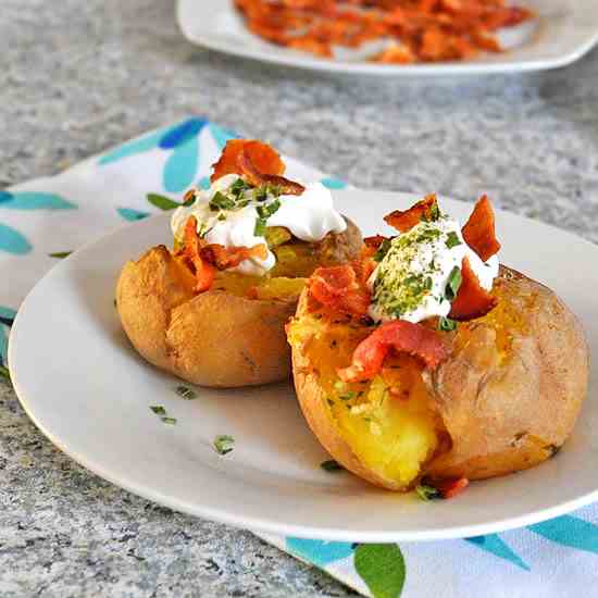 Smashed Potatoes with Bacon and Cheese