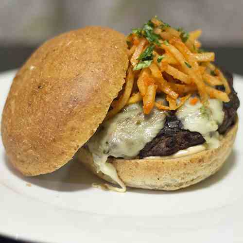 Chipotle Burger with Jicama Slaw
