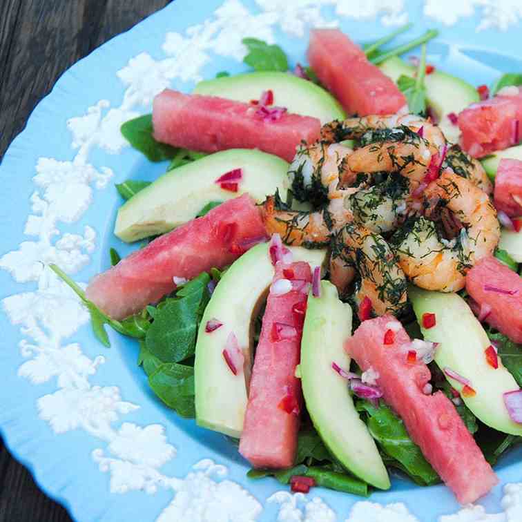Watermelon And Prawn Salad-