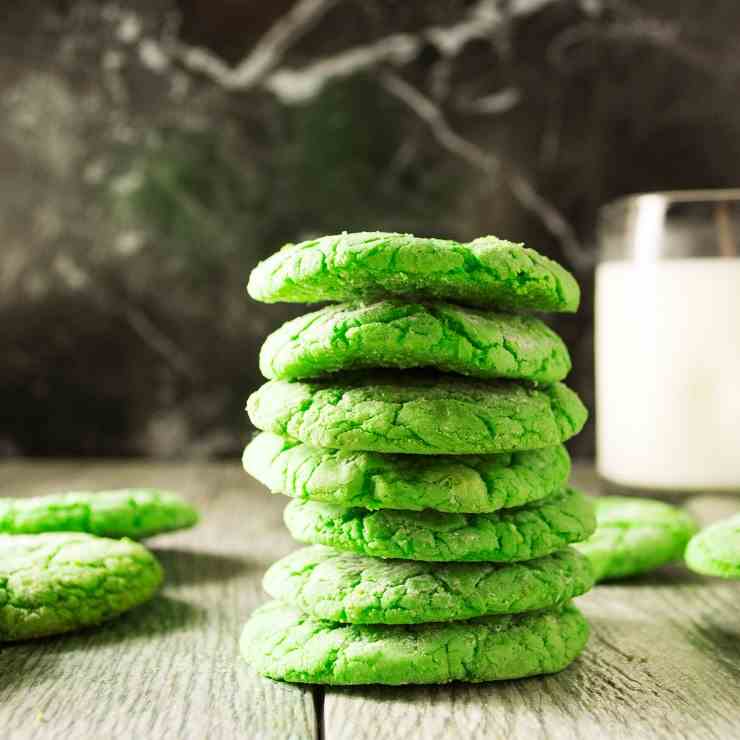 Shamrock Green Crinkle Cookies