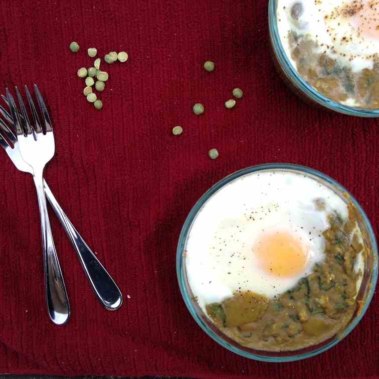 Curry Lentils with an Egg