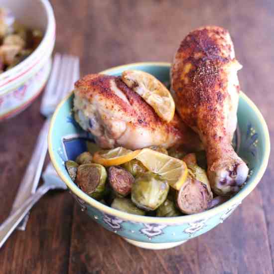One Pan Chicken and Brussel Sprouts