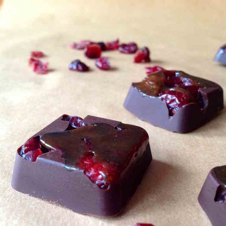 Cranberry Caramel Chocolates