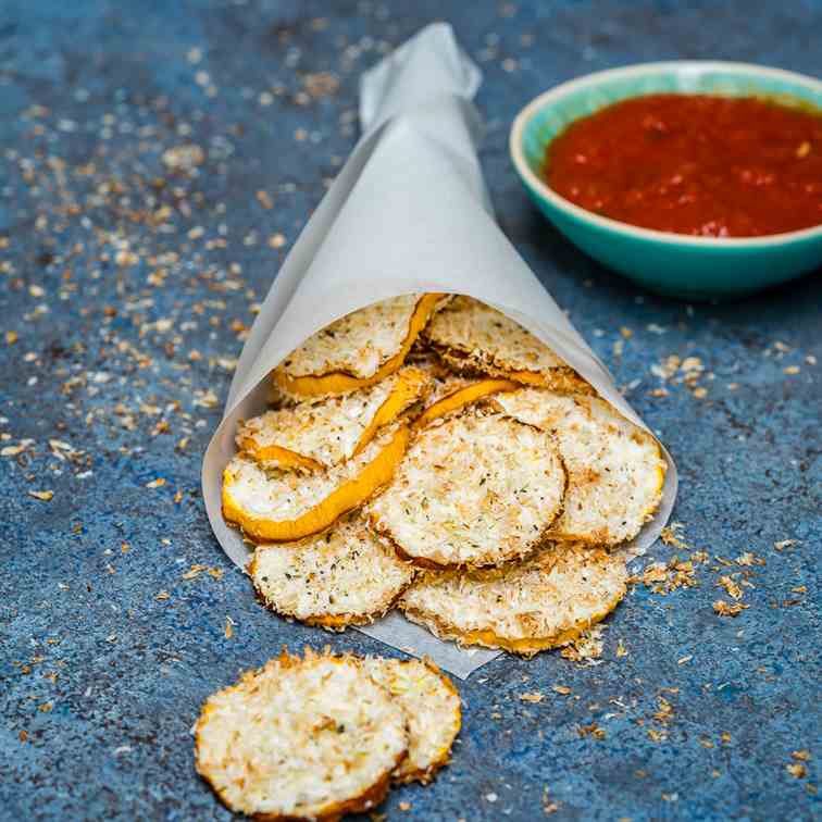 Baked Zucchini Chips With Shredded Coconut