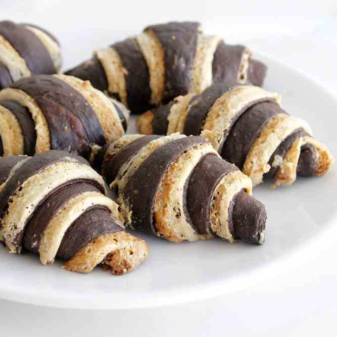 Chocolate Rugelach with Halva Filling