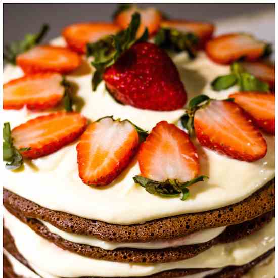Chocolate Strawberry Stovetop Layer Cake