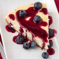 Vanilla Cheesecake with Blueberry Compote