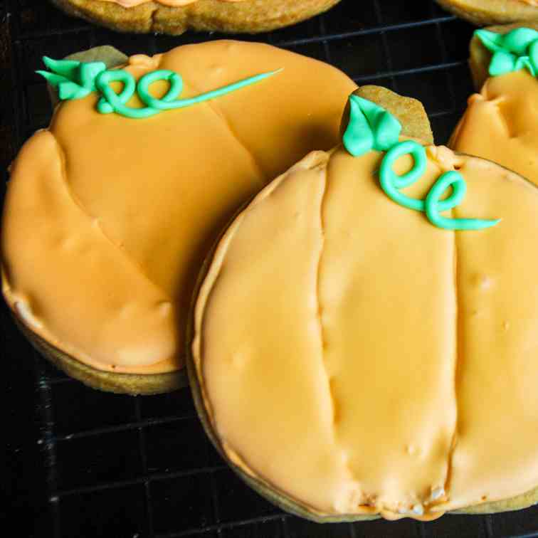 Pumpkin Cut-Out Sugar Cookies