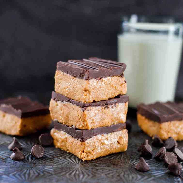No-Bake Peanut Butter Cup Cookie Bars