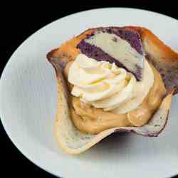 Maple Mousse in Blueberry Lemon Tuile Cup
