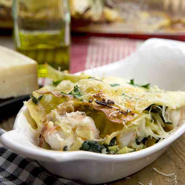 Artichoke, Spinach, and Shrimp Lasagna 