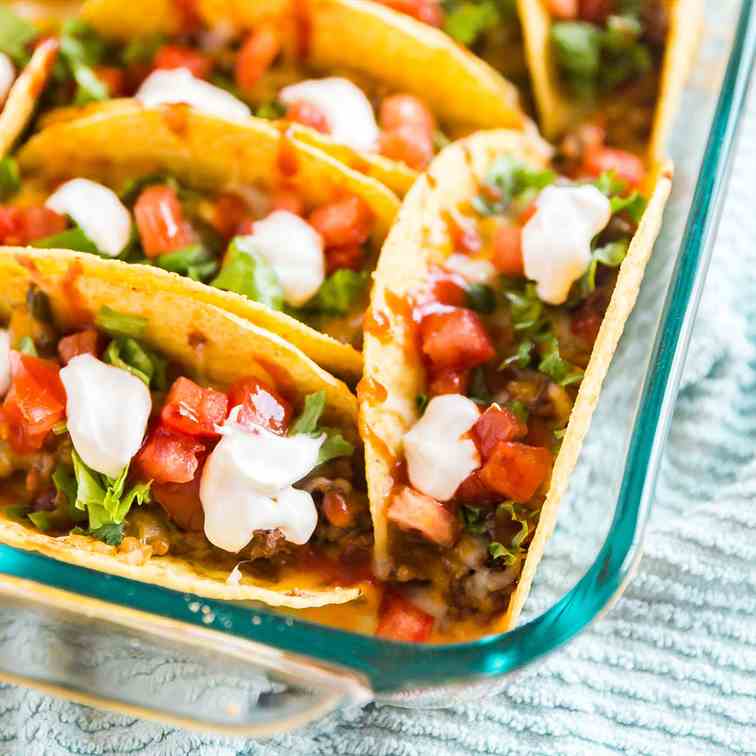 Ground Beef Oven Baked Tacos