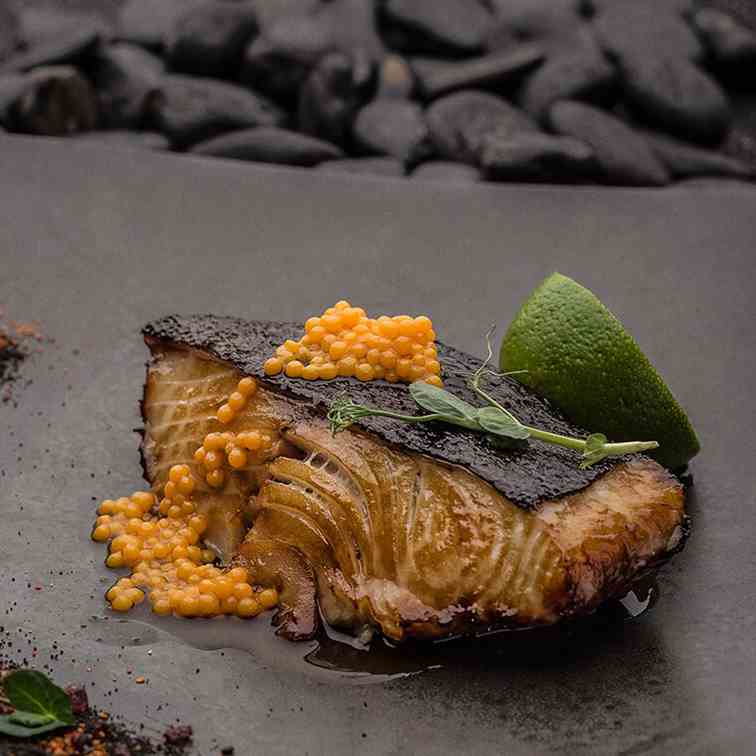 Black Cod with Mango Caviar