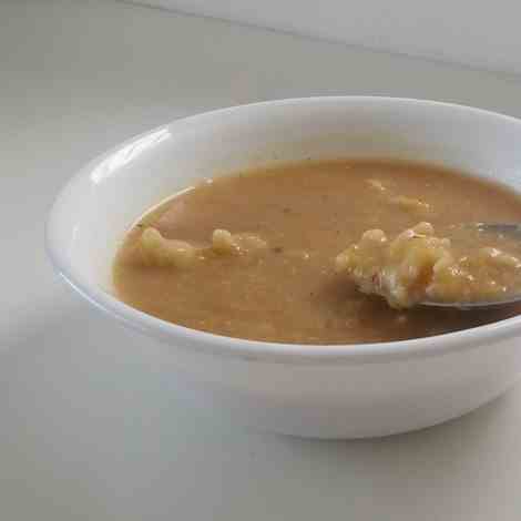Lentil soup with dumplings