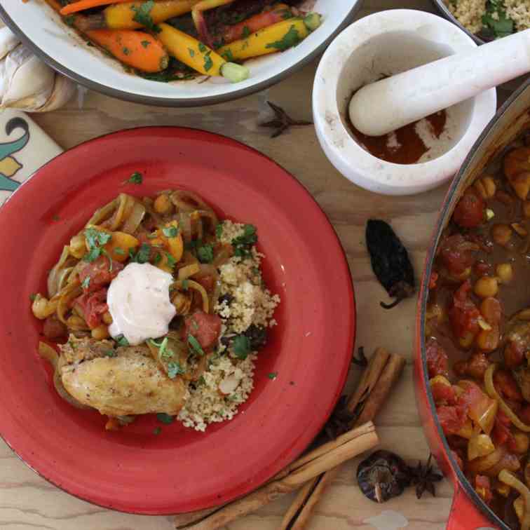Moroccan Chicken with Chickpea and Apricot