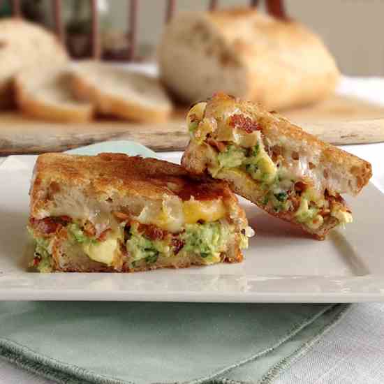 Grilled Cheese with Bacon and Guacamole