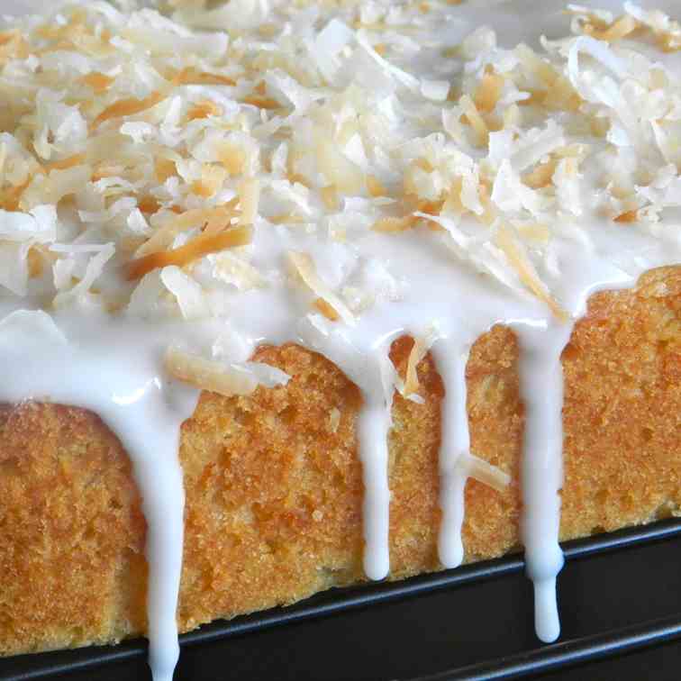 Piña Colada Blondies with a Coconut Glaze