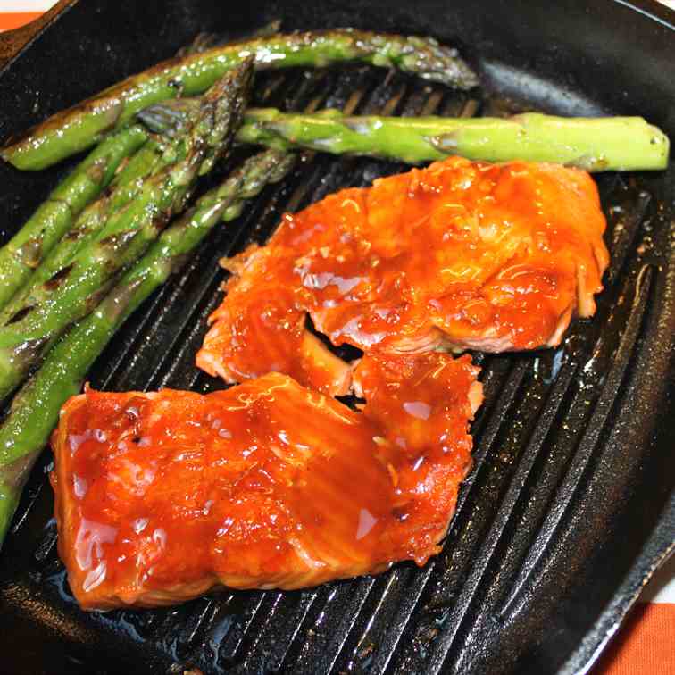 Grilled Teriyaki Salmon & Asparagus