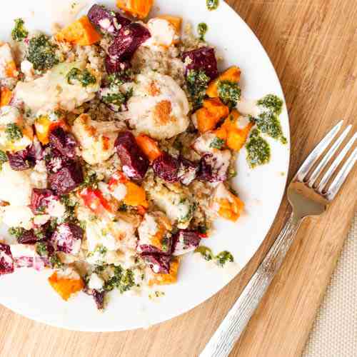 Vegan Quinoa Power Salad w Roasted Veggies