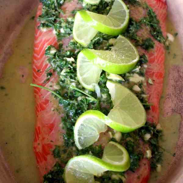 Salmon with Parsley-Lime Pesto