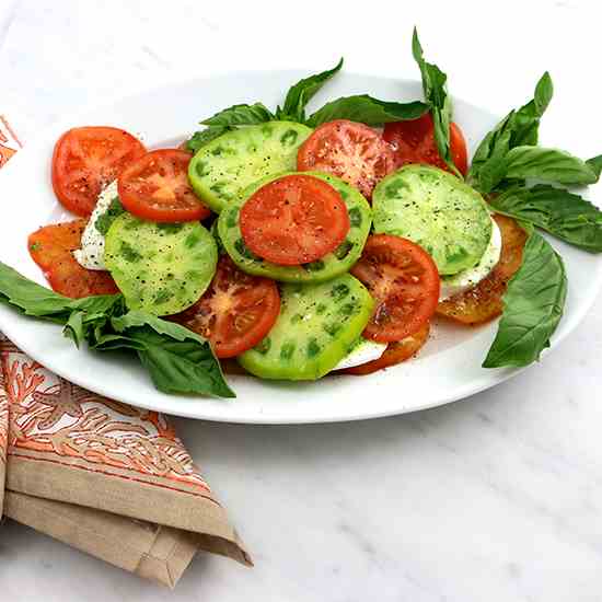 Caprese Salad with Basil-Spinach Pesto    