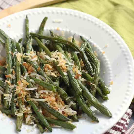 Toasted Coconut Green Beans