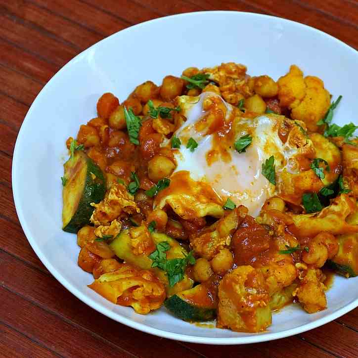 Curried Vegetables in a Tomato Gravy with 