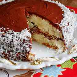 Almond Joy Coconut Snowflake Cake
