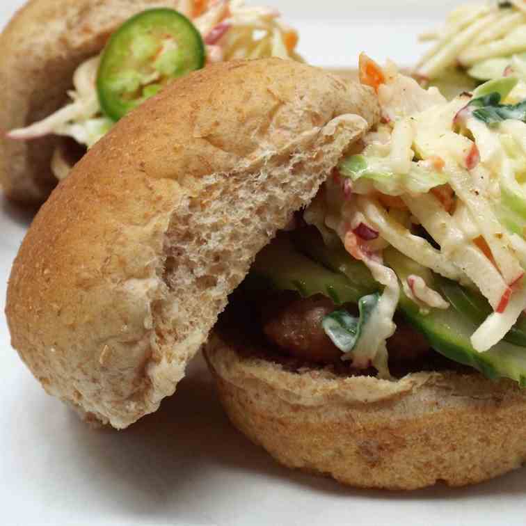 Turkey Sliders with Slaw and Fresh Pickles