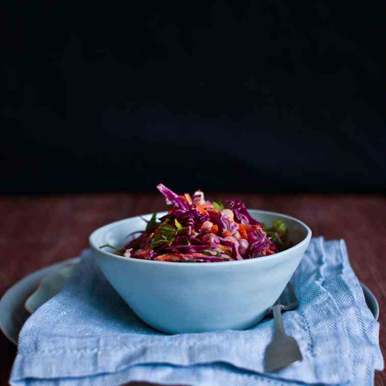 Red Cabbage, Chickpea - Dill Salad