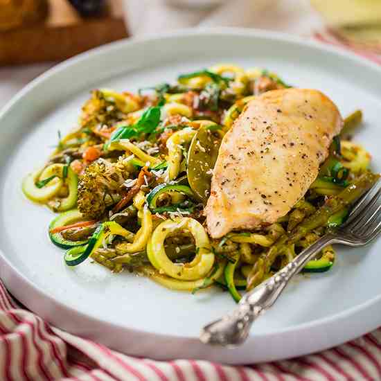 Slow Cooker Italian Chicken with Zoodles