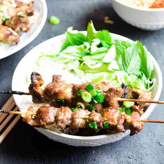 Vietnamese Grilled Pork Vermicelli Salad