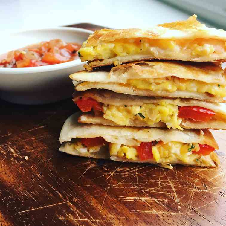 Egg Cheese and Red Pepper Quesadillas 