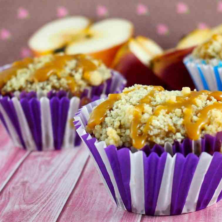 Caramel apple muffins with streusel