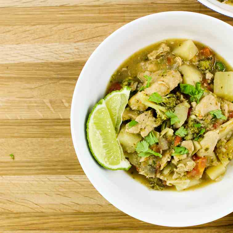 Chicken - Veggie Green Curry Soup