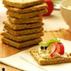 Sesame and poppy seed crackers