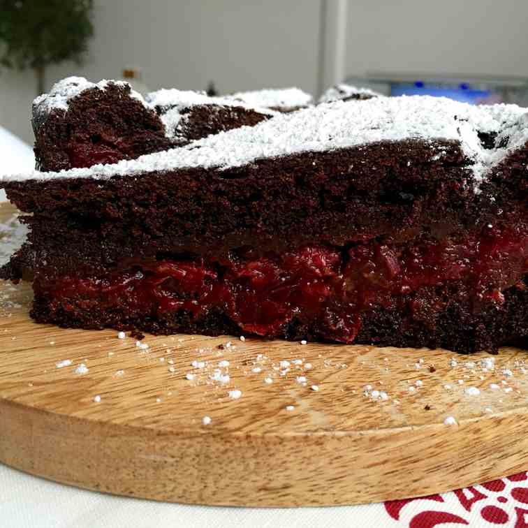 Gluten-free cranberry chocolate cake