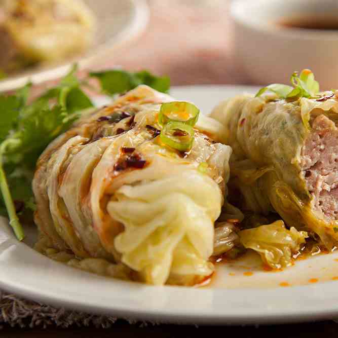 Steamed Chinese Cabbage Rolls