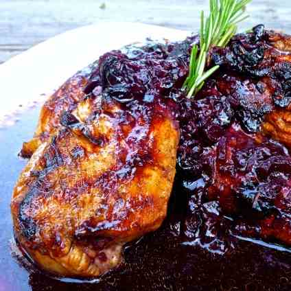 Grilled Chicken w/Blueberry-Merlot Sauce