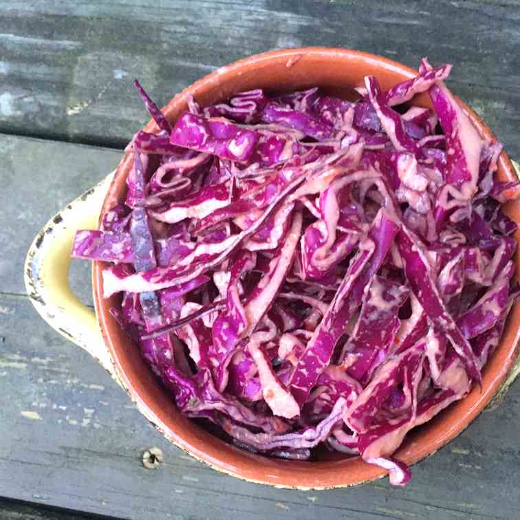 Raw Red Cabbage Slaw