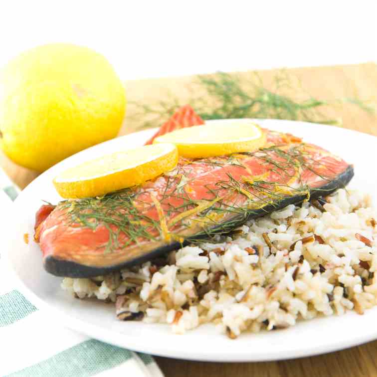 Lemon Dill Plank Salmon-