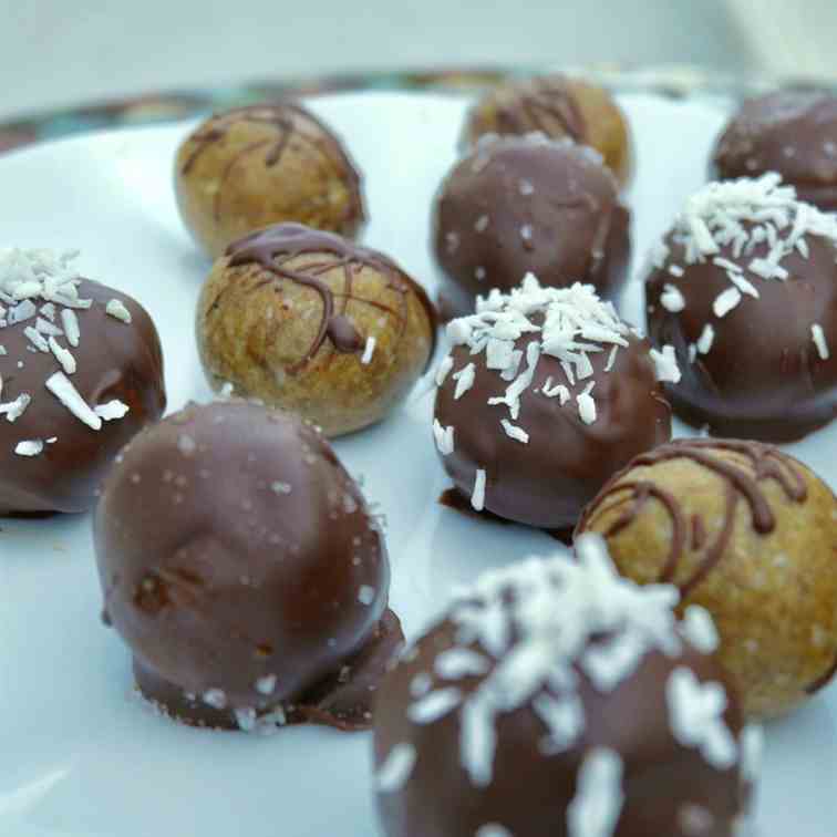Chocolate Covered Almond Butter Balls