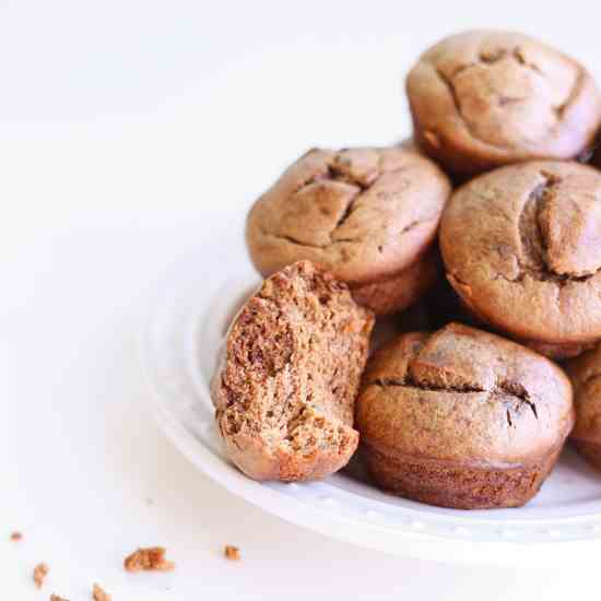 Chocolate Almond Butter Blender Muffins 