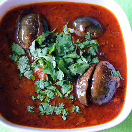 Tangy South Indian Eggplant Gravy