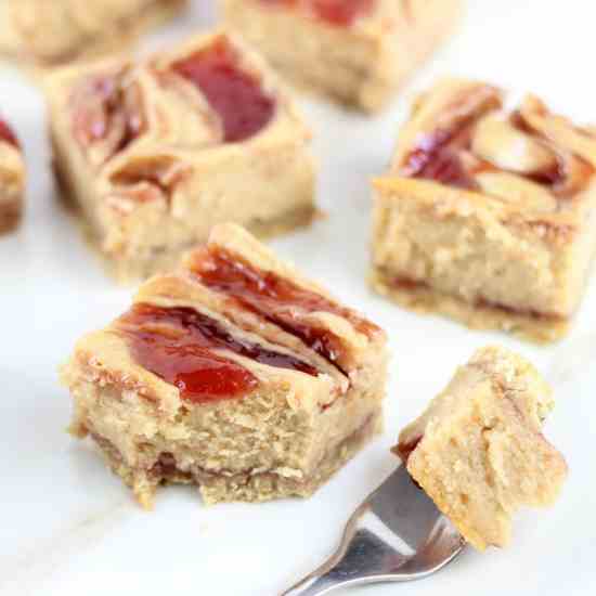 Peanut Butter and Jelly Swirl Bars