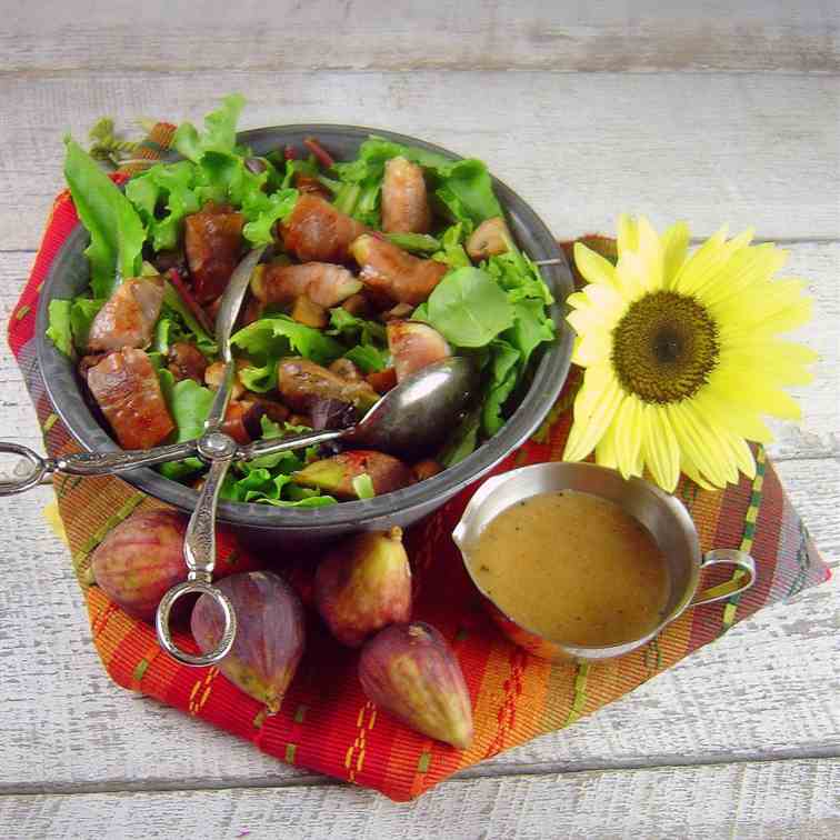 Sorrel Salad wFigs, Mushrooms  Prosciutto