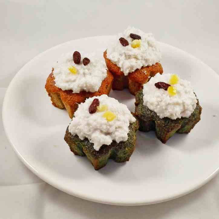 Vegan Christmas Spirulina and Beet Cupcake
