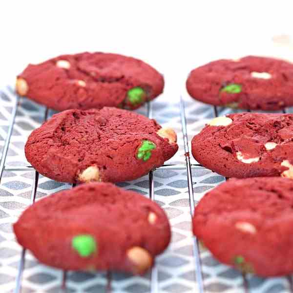 M&M Red Velvet Cake Cookies