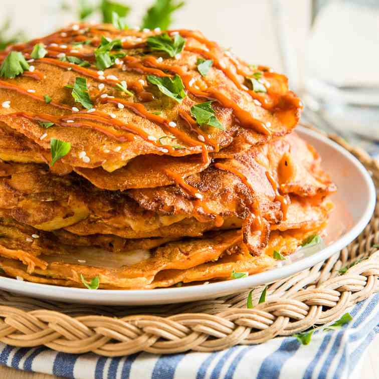 Cheesy Kimchi Pancake