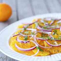 Orange salad with poppy dressing